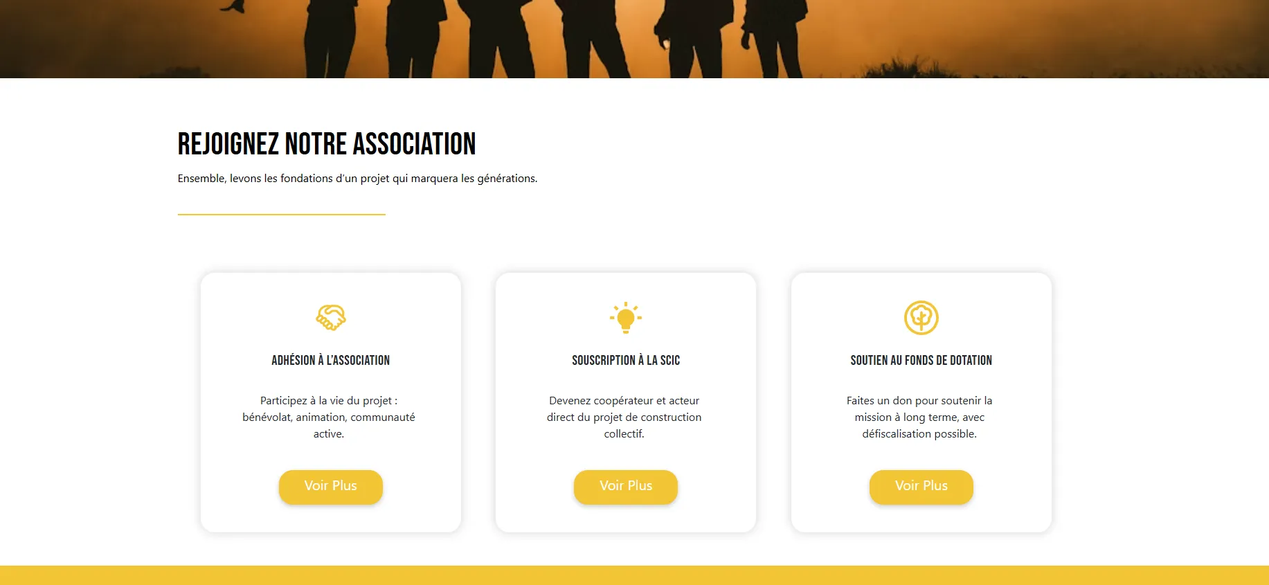 Page d'adhésion du nouveau site