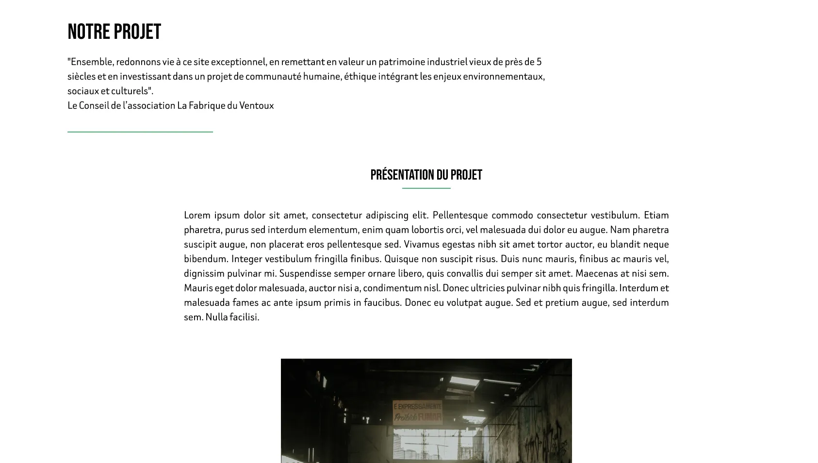 Page projets du nouveau site