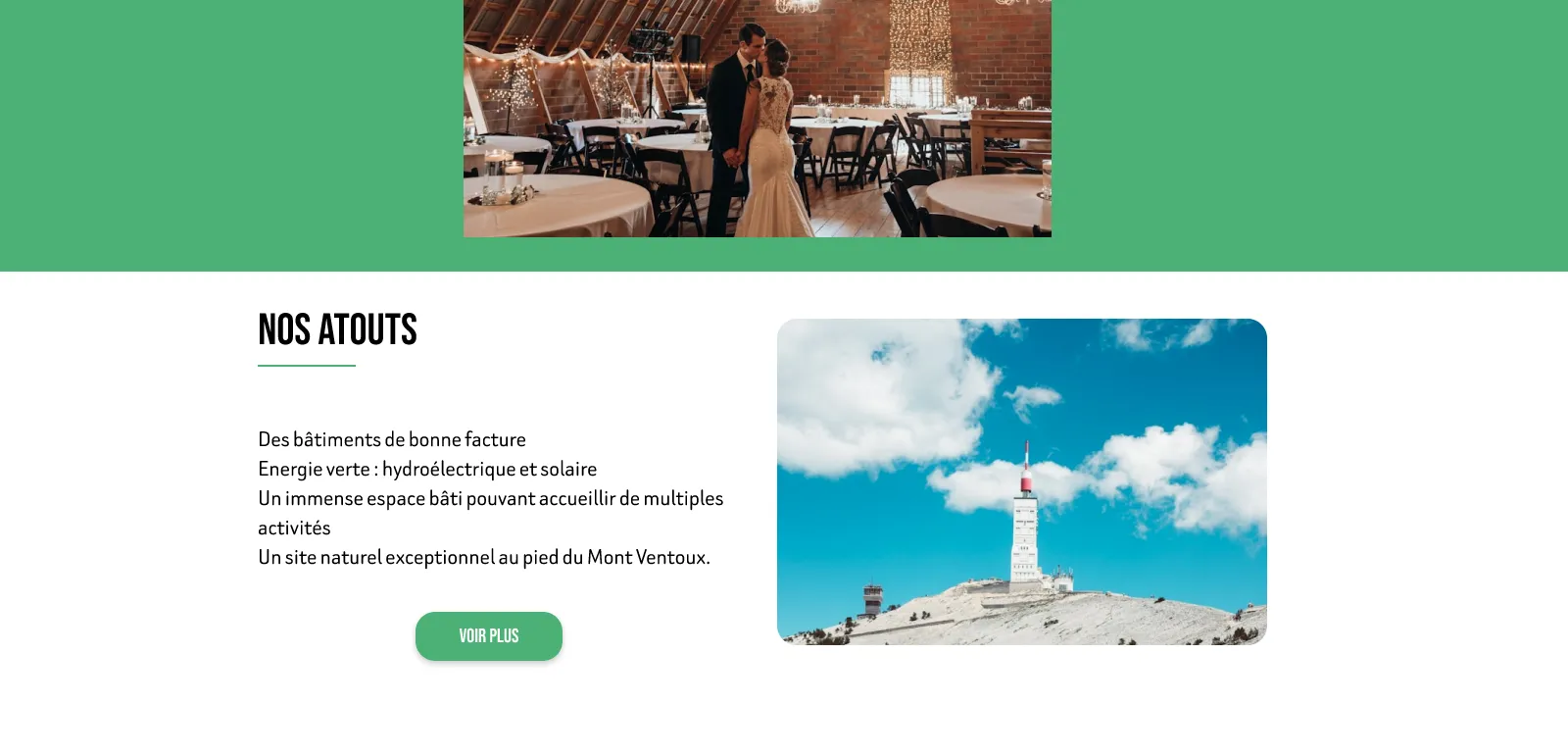 Page projets du nouveau site