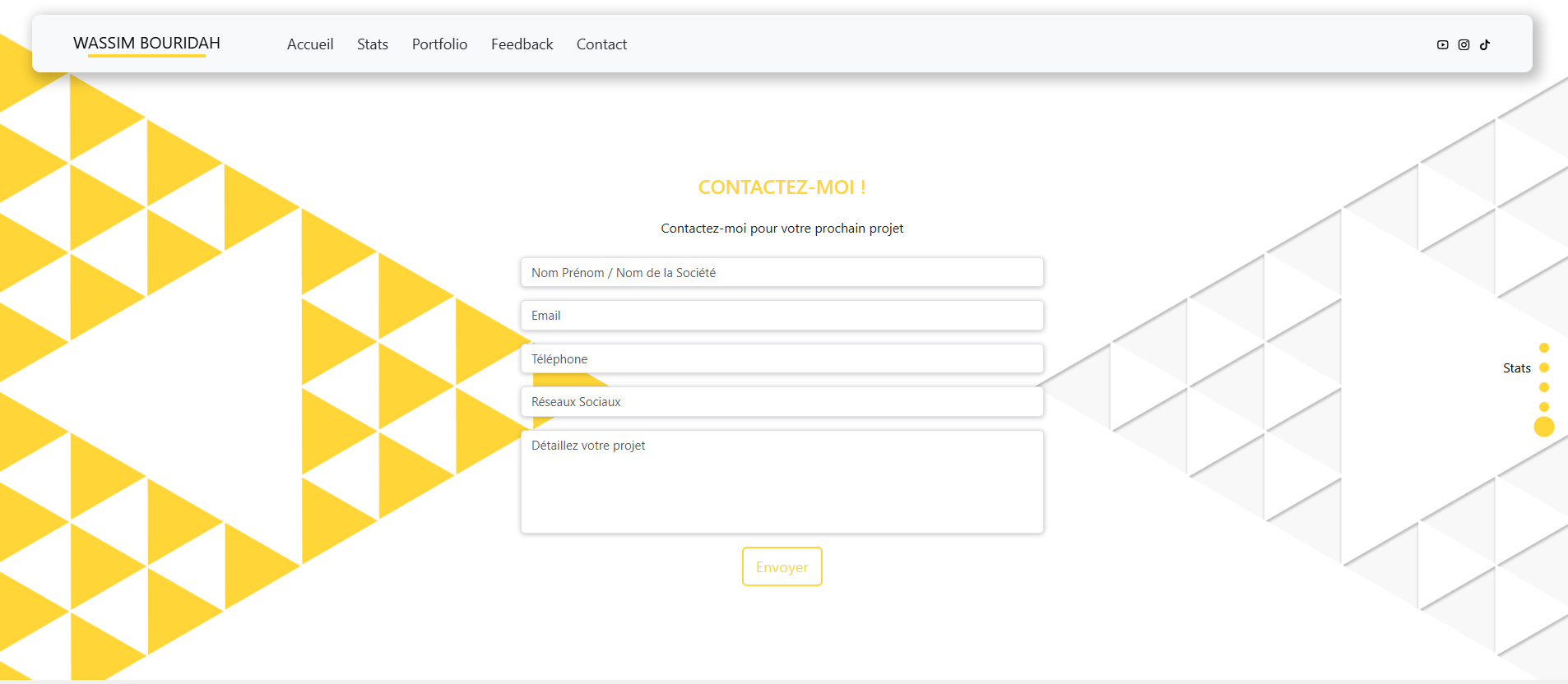 Troisième partie de la page d'accueil du site